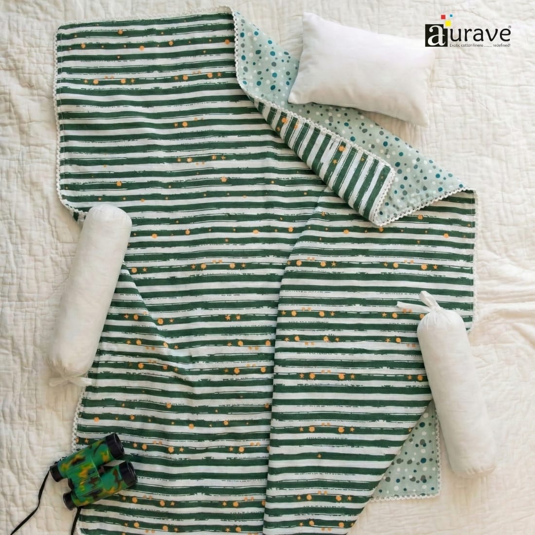 Cotton Baby Dohar Blanket - Peacock (0 to 24 months)