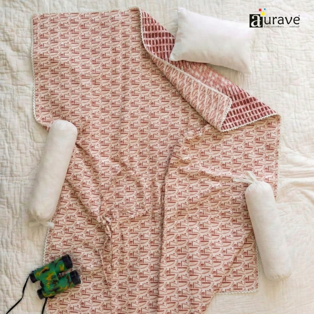 Cotton Baby Dohar Blanket - Burgundy (0 to 24 months)