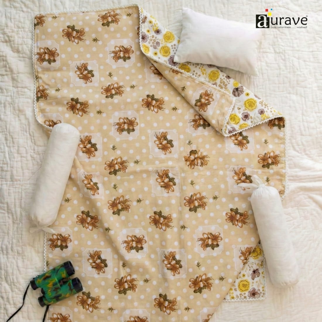 Cotton Baby Dohar Blanket - Brown (0 to 24 months)