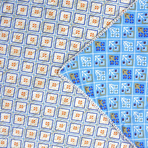 Blue Cotton Reversible Single Dohar With Iris Designer Border At Best Prices