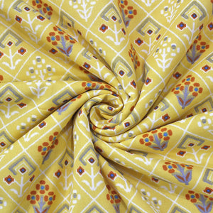 Yellow Cotton Reversible Single Dohar With Iris Designer Border At Best Prices