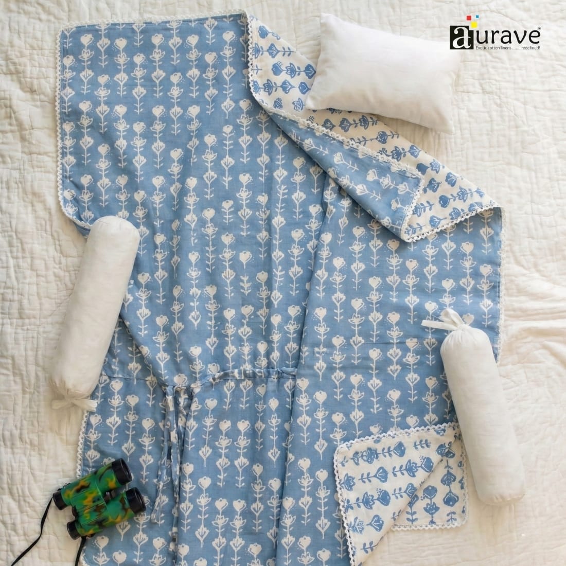 Cotton Baby Dohar Blanket - Blue (0 to 24 months)