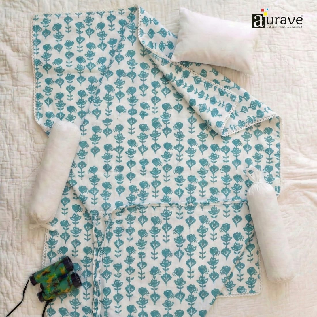 Cotton Baby Dohar Blanket - Green (0 to 24 months)