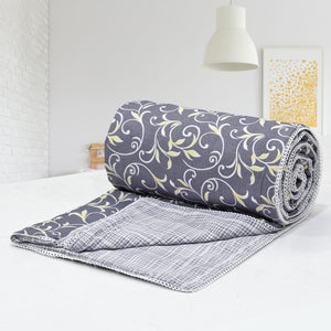 Purple Cotton Reversible Single Dohar With Iris Designer Border At Best Prices