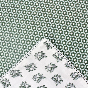 Soft Green Cotton Reversible Dohar with Iris Designer Border At Best Prices