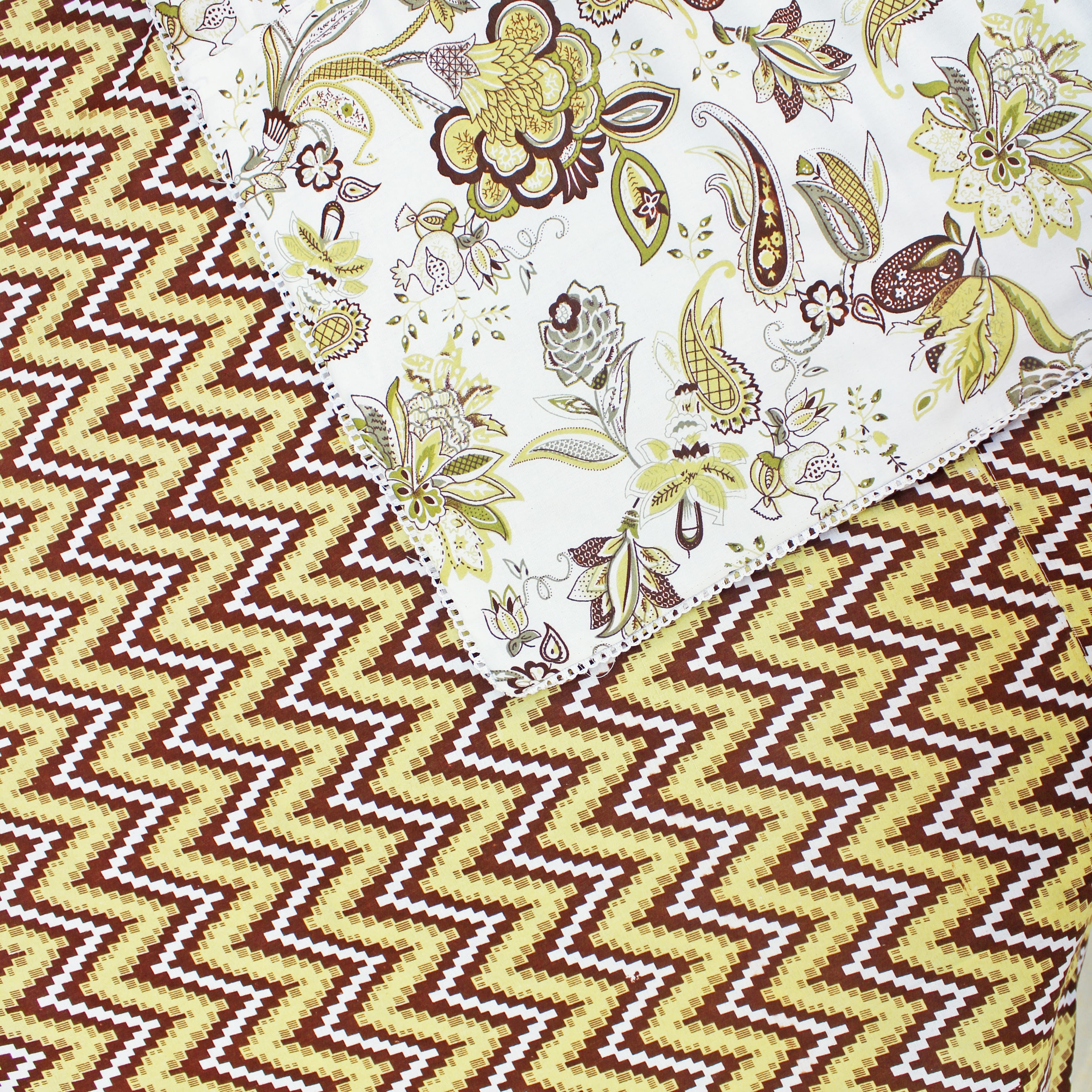 IRIS Designer Border Cotton Reversible Dohar, Mustard