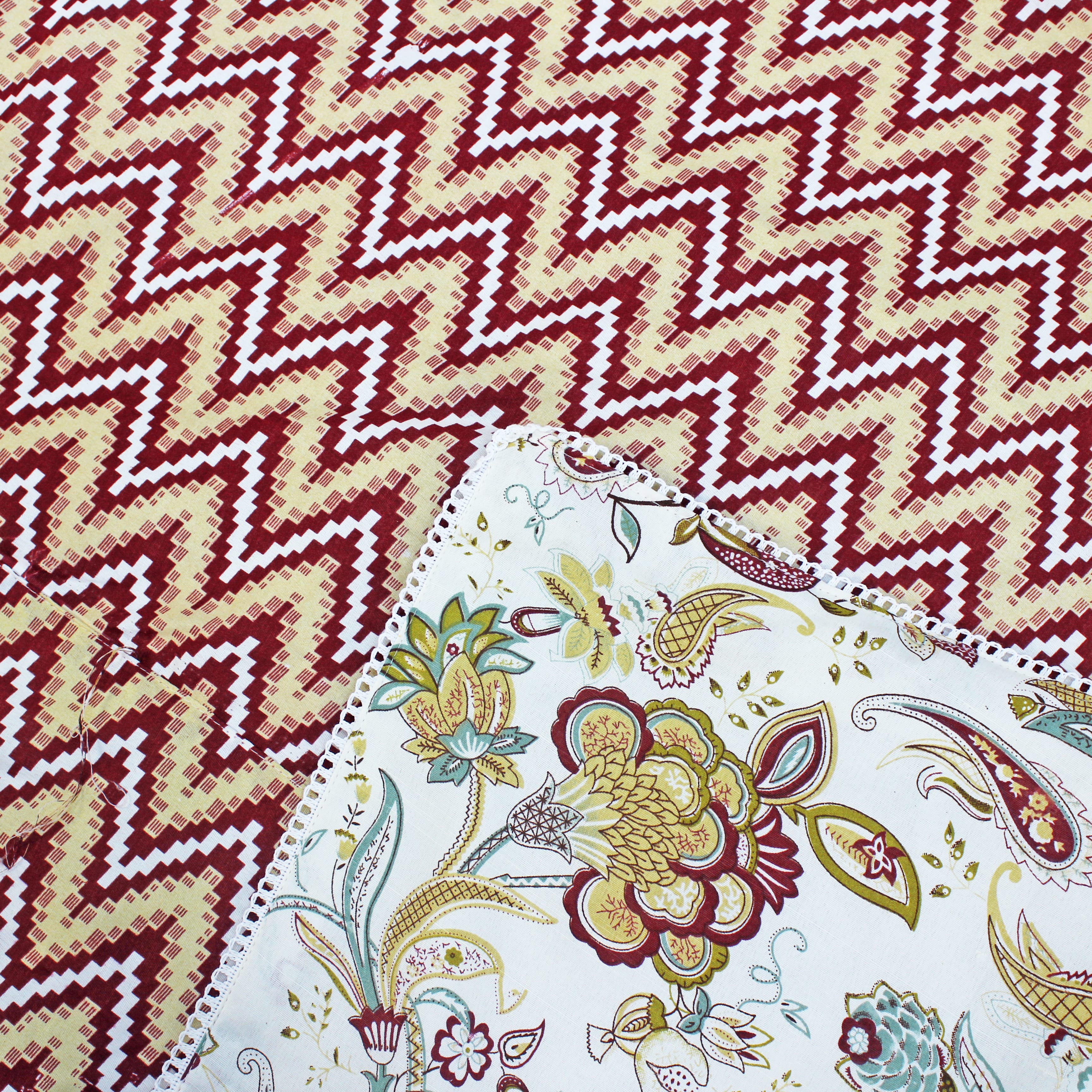 IRIS Designer Border Cotton Reversible Dohar, Rust