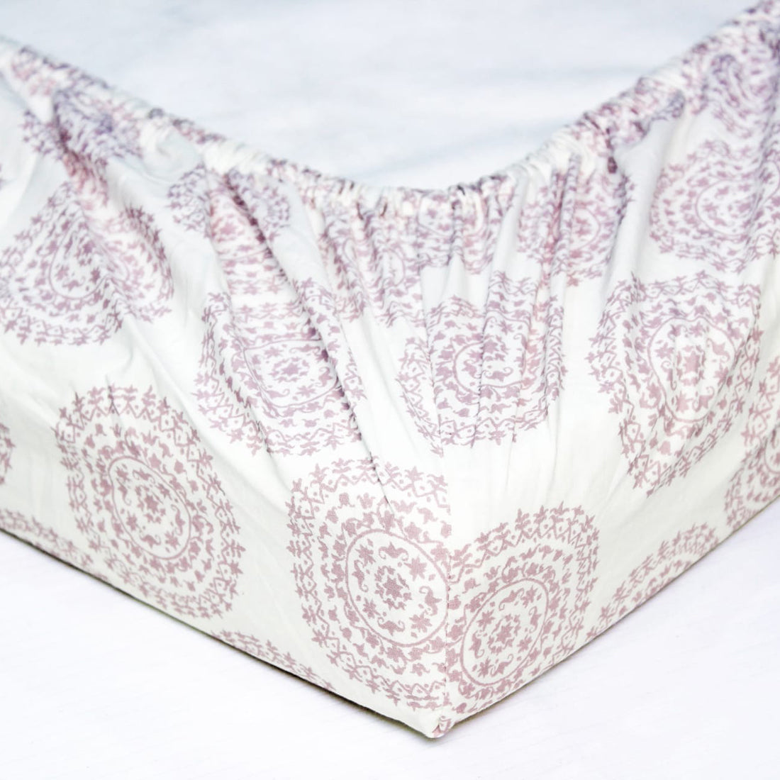 MELANGE 100% Cotton Baby Cot Fitted Bedsheet - Burgundy