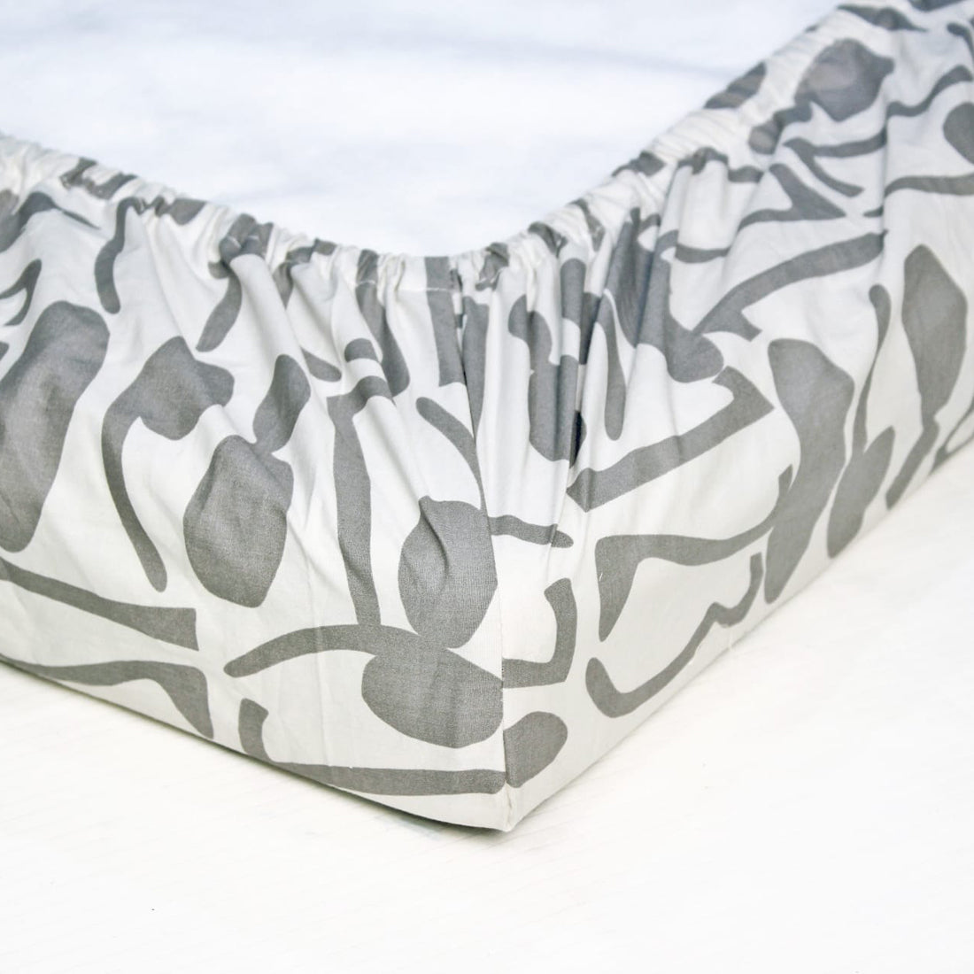 MELANGE 100% Cotton Baby Cot Fitted Bedsheet - Grey