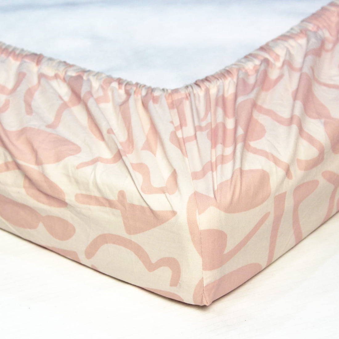MELANGE 100% Cotton Baby Cot Fitted Bedsheet - Peach