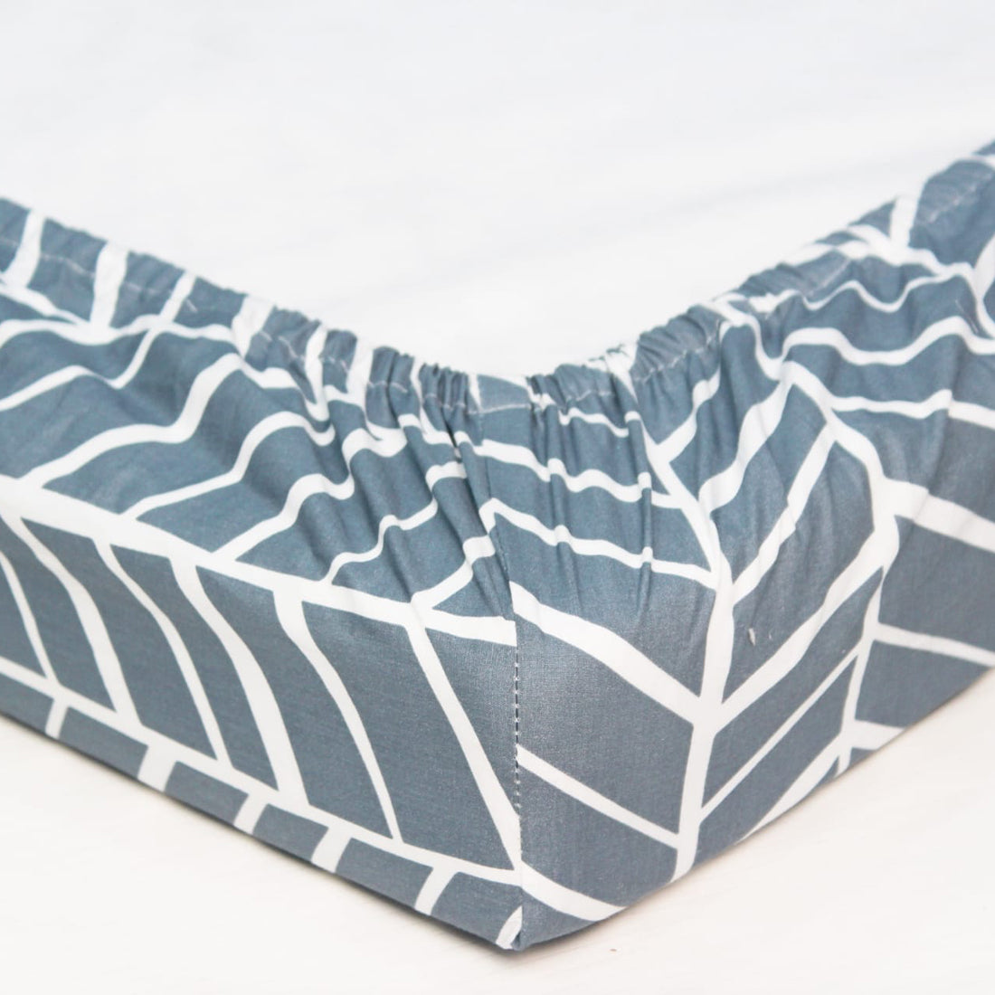 MELANGE 100% Cotton Baby Cot Fitted Bedsheet - Grey