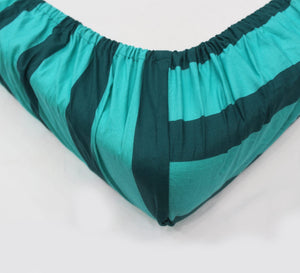 Printed Stripe Cotton 250 TC Fitted Bedsheet