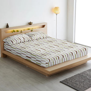 Soft Cotton Floral Print 250 TC Fitted Bedsheet In Brown Online In India