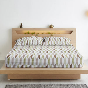 Soft Cotton Floral Print 250 TC Fitted Bedsheet In Brown Online In India
