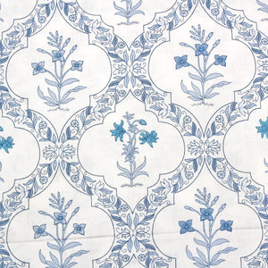 Soft 250 TC Printed Floral Cotton Fitted Bedsheet in Blue online at best prices