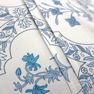 Soft 250 TC Printed Floral Cotton Fitted Bedsheet in Blue online at best prices