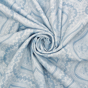 Soft 250 TC Printed Floral Cotton Fitted Bedsheet in Blue online at best prices