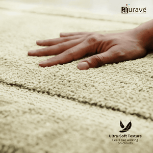 AURAVE Luxury Reversible Cotton Bathmat, Khaki