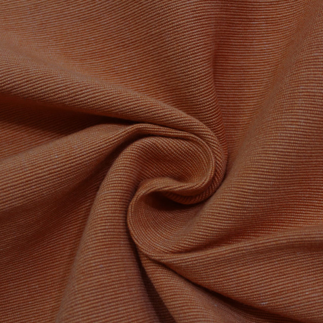 Handloom Corded Weave 330 GSM Plain Cotton Fabric 48" (122 cms) - Rust