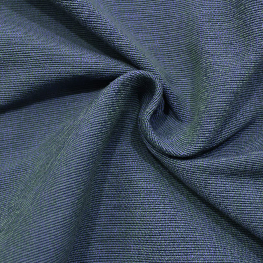 Handloom Corded Weave 330 GSM Plain Cotton Fabric 48" (122 cms) - Blue Chambray