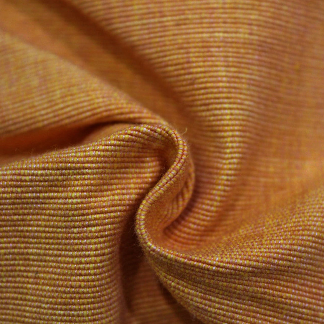 Handloom Corded Weave 330 GSM Plain Cotton Fabric 48" (122 cms) - Mustard