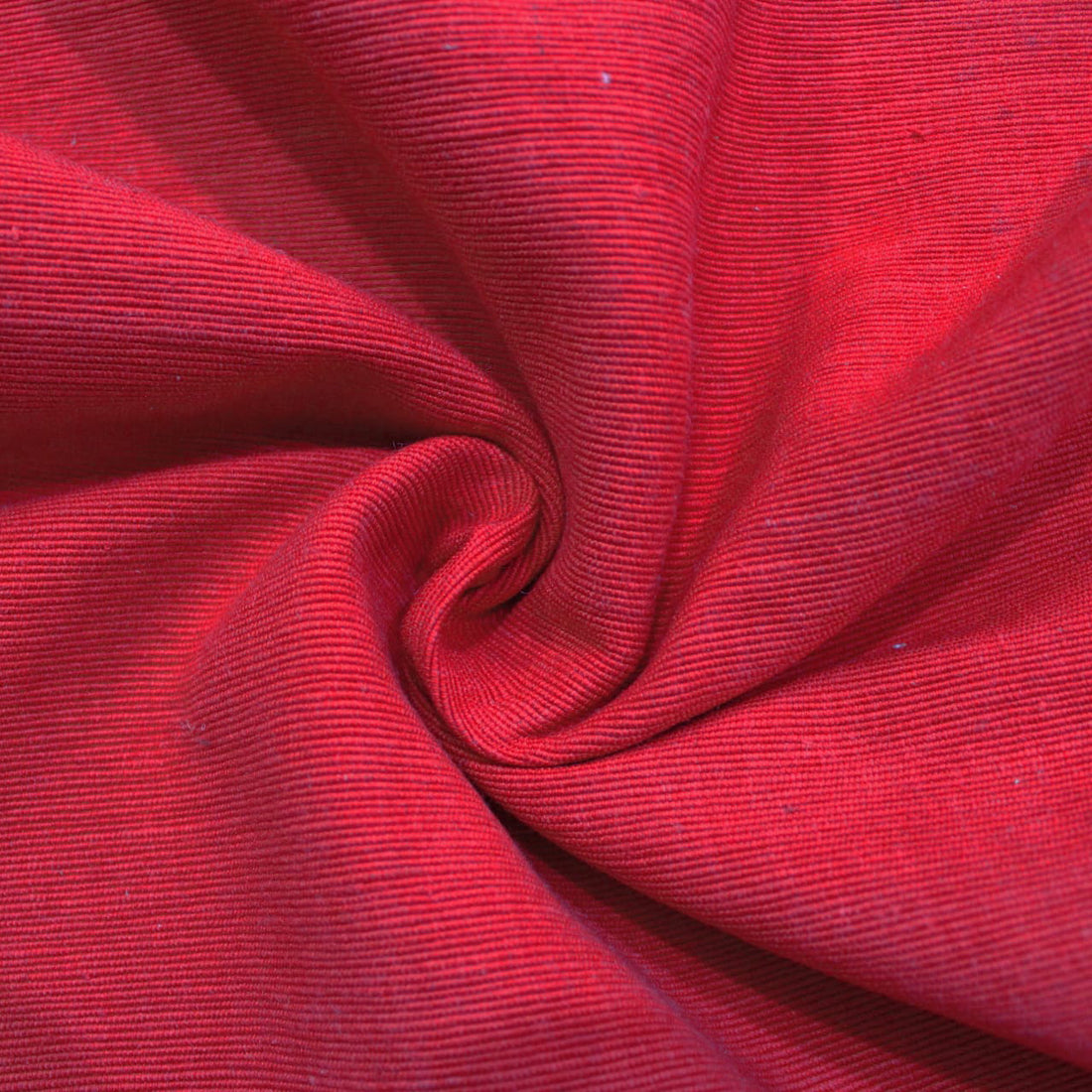 Handloom Corded Weave 330 GSM Plain Cotton Fabric 48" (122 cms) - Red