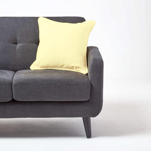 Plain Cotton Decorative Cushion Cover 1 Pc in Light Yellow online at best prices