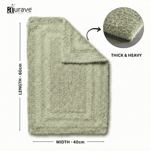 AURAVE Luxury Reversible Cotton Bathmat with dimensions and texture details
