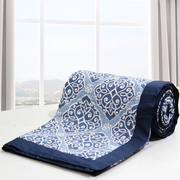 Elipses Modern Art Geometrical Print 300 TC Cotton Satin Dohar In Blue At Best Prices 