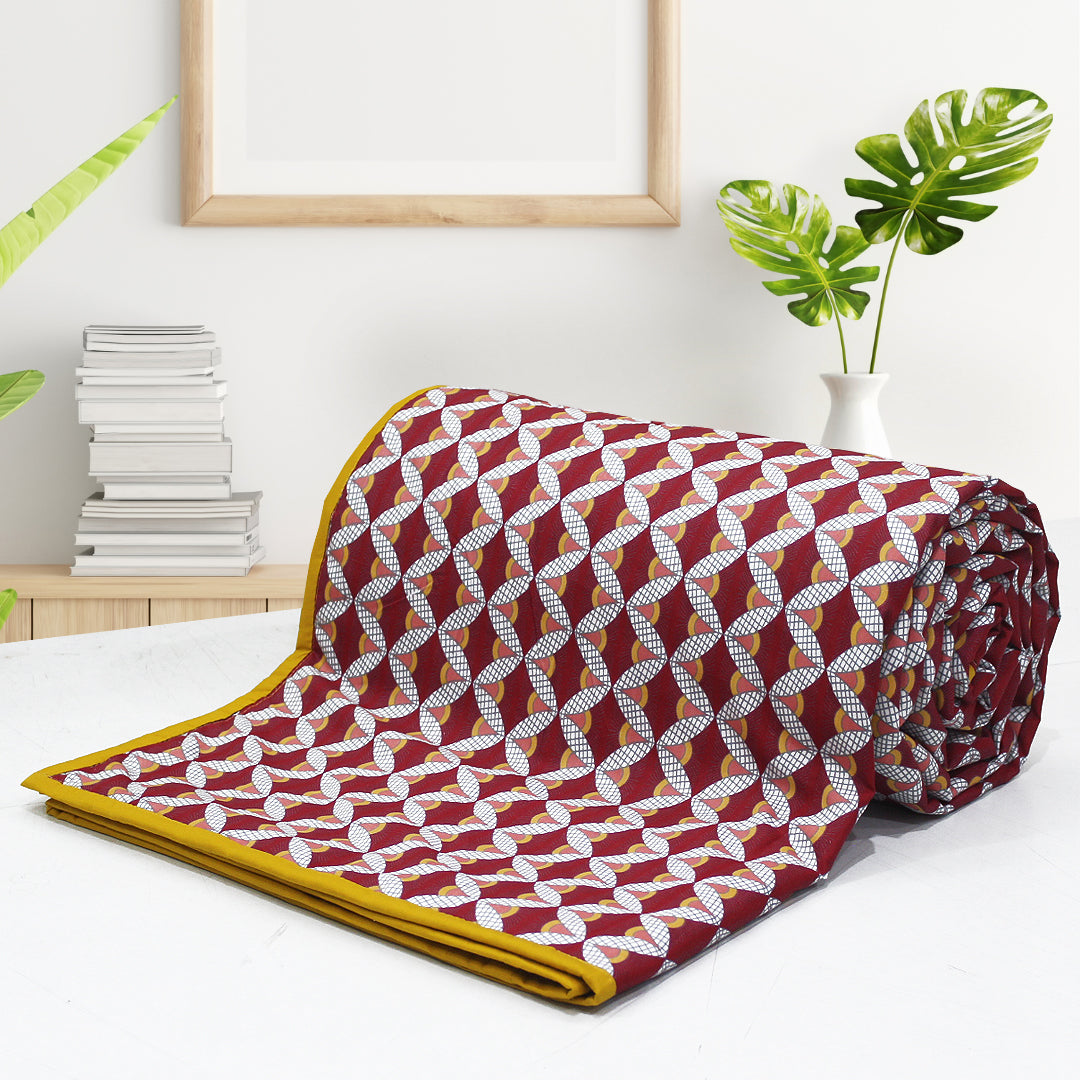 Marvel Floral 250 TC Cotton Dohar - Maroon