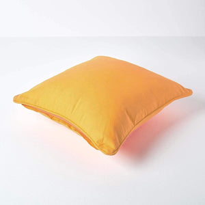 Plain Cotton Decorative Cushion Cover in Mustard
