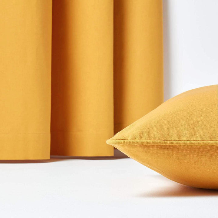 Plain Cotton Decorative Cushion Cover in Mustard online at best prices
