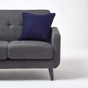 Plain Cotton Decorative Cushion Cover in Navy Blue online at best prices