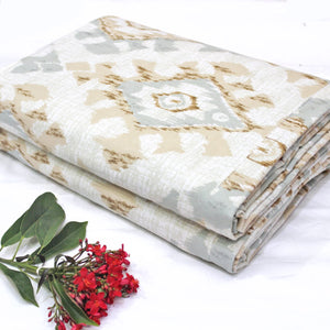 Best Multicolor Microfiber Reversible AC Dohar Blanket In Abstract Floral Print