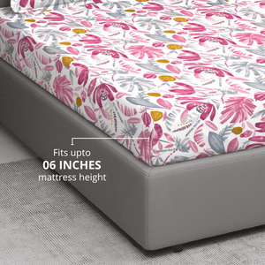 Cotton blend double bedsheet with perfect fit for 6-inch mattress height