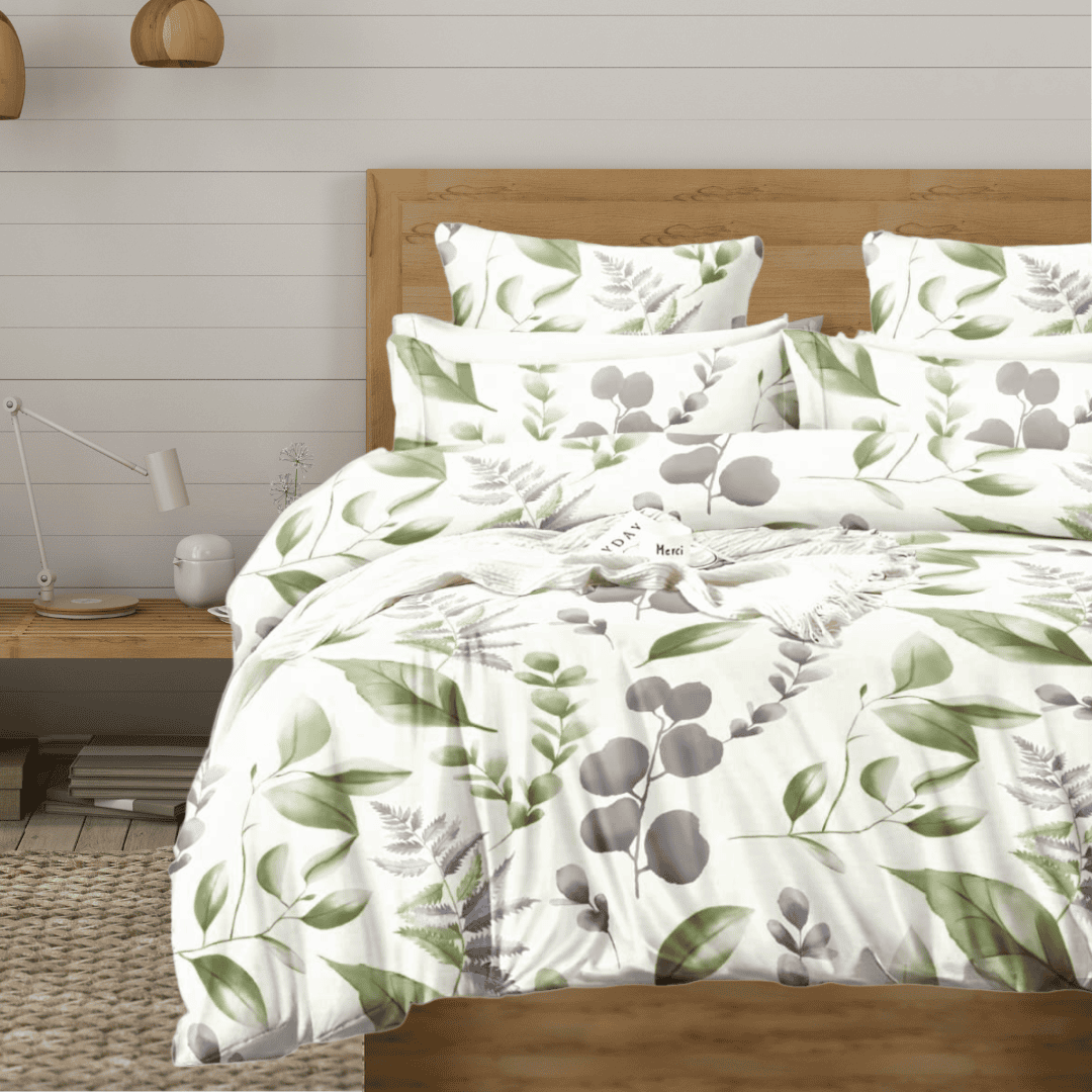Best Microfiber Floral print Reversible AC Dohar Blanket In Cream