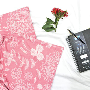 Best Microfiber Floral Print Reversible AC Dohar Blanket In Peach