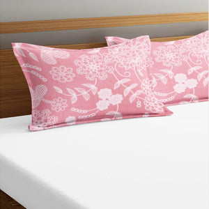Soft Floral Print Pillow Cover Set In Peach Online At Best prices(2 Pcs)