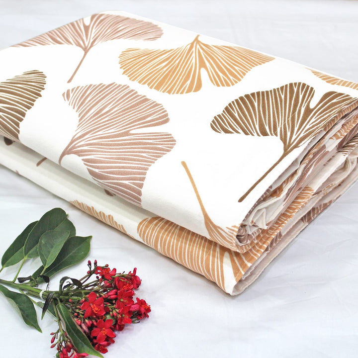 Brown Festive Collection Floral Dohar Bedsheet Set (4 Pc) online in India