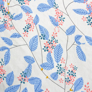 Cotton Floral Print 210 TC King Size Fitted Bedsheet In Blue At Best Prices