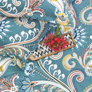Paisley Fitted Bedsheet with Pillow Covers