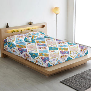 Cotton Floral Print 210 TC King Size Fitted Bedsheet In Multicolor At Online