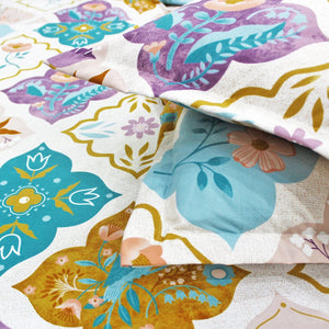 Cotton Floral Print 210 TC King Size Fitted Bedsheet In Multicolor At Online