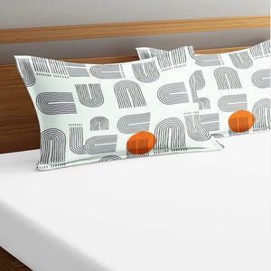Soft Abstract Print Pillow Cover Set In Grey Online At Best prices(2 Pcs)