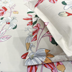 Cotton Floral Print 210 TC King Size Fitted Bedsheet In Magenta At Best Prices