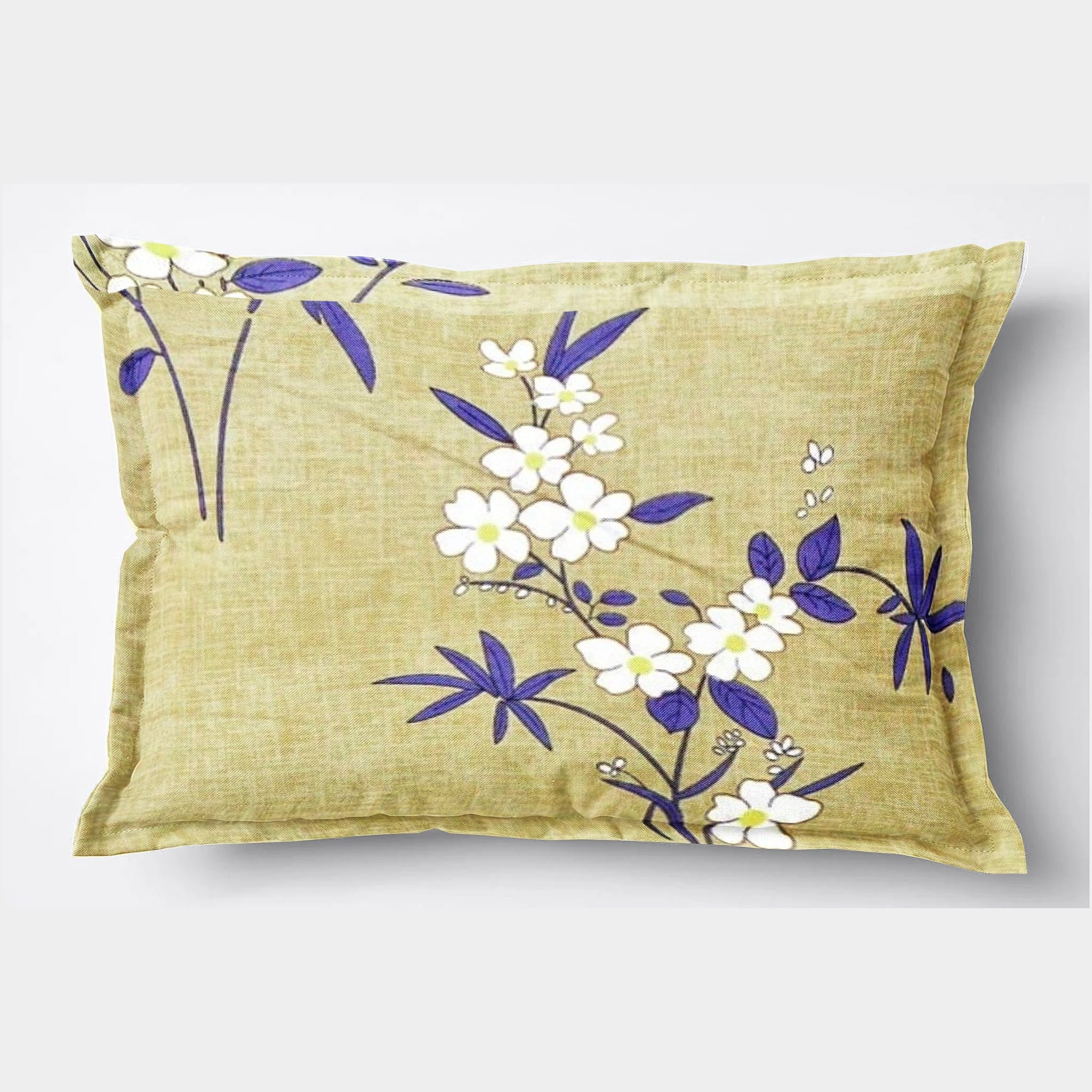 Printed Floral Set of 2 Pcs Pillow Cover - Olive