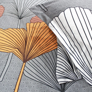 Cotton Floral Print 210 TC King Size Fitted Bedsheet In Grey At Best Prices