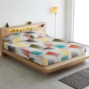 Cotton Floral Print 210 TC King Size Fitted Bedsheet In Multicolor At Best Prices
