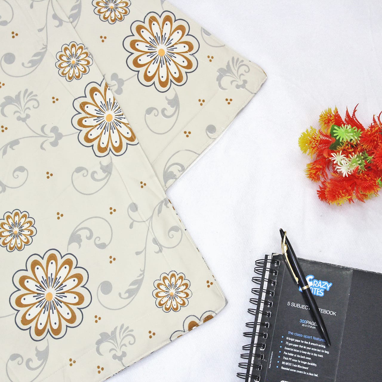 Microfiber Floral Reversible AC Dohar Blanket, Beige