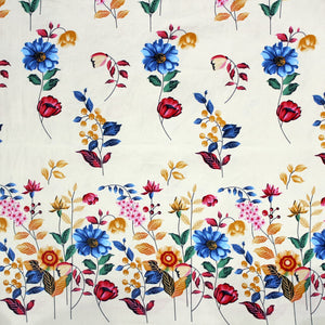 Cotton Floral Print 210 TC King Size Fitted Bedsheet In Multicolor At Best Prices